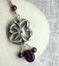 Silver Lilac pendant with amethyst and garnet. - Image 2