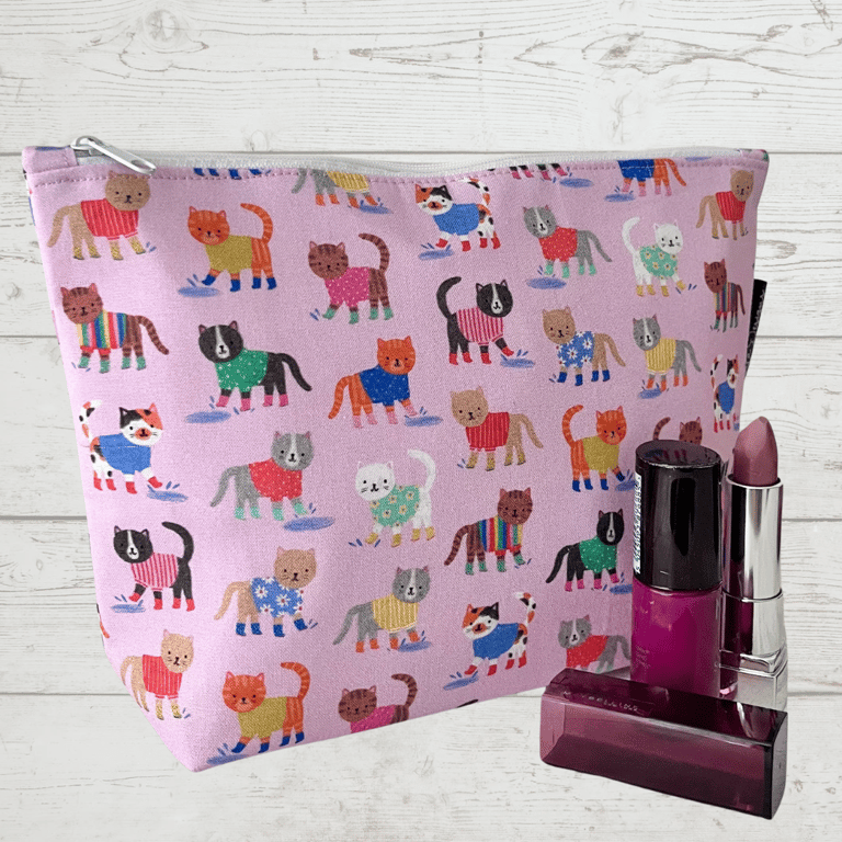 Makeup bags pink cats