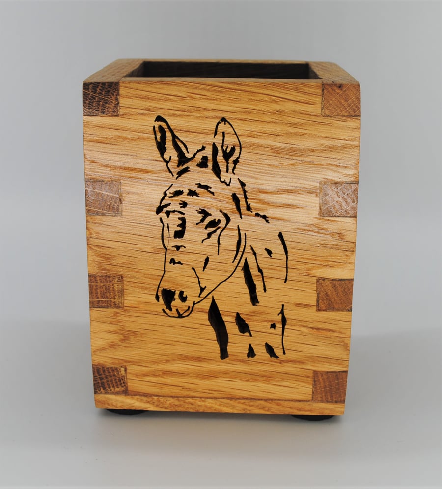 Oak Stationary Box, Desk Tidy - Donkey