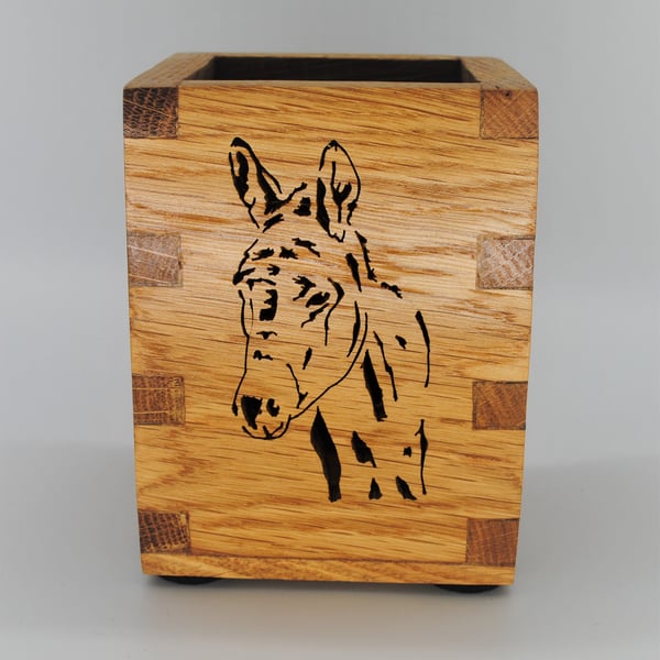 Oak Stationary Box, Desk Tidy - Donkey