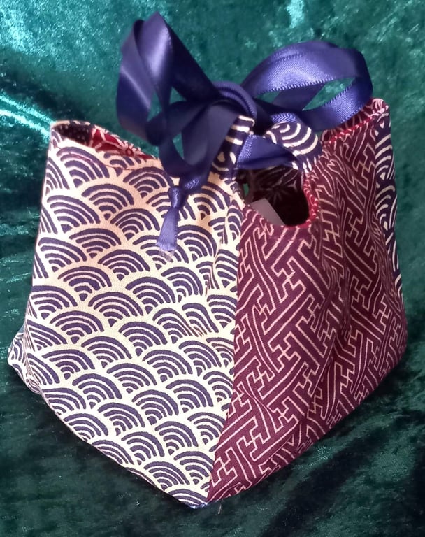 Sashiko Print Japanese Rice Bag