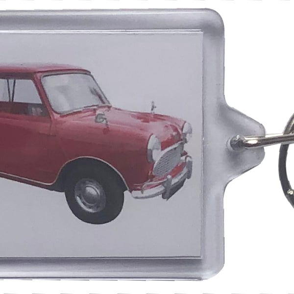Mini Austin Countryman 1963 - Keyring with 50x35mm Insert - Car Enthusiast