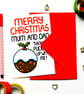 Funny Christmas Card For Mum, Mum Xmas Pudding Joke Card From Daughter, Son - Image 6