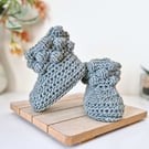 Merino Wool Crochet Newborn Baby Booties – North Sea