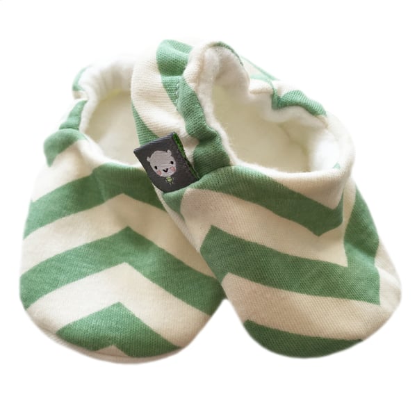 ORGANIC Birch SKINNY CHEVRONS POOL Kids Slippers Pram Shoes BABY GIFT IDEA 0-9Y