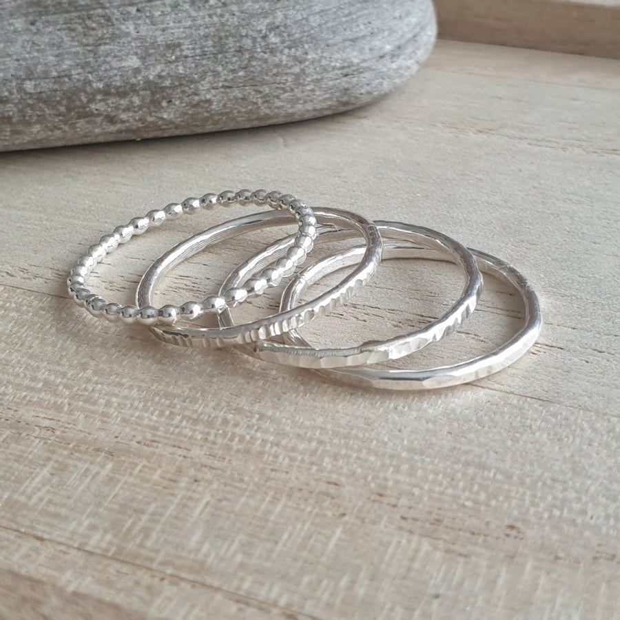 Silver stacking ring, Skinny ring, Minimalist jewellery