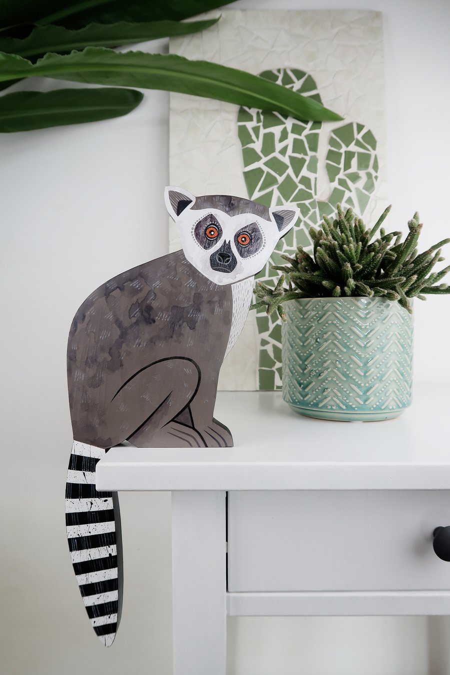 Lemur door topper, exotic animal home decor, gift for animal lover.