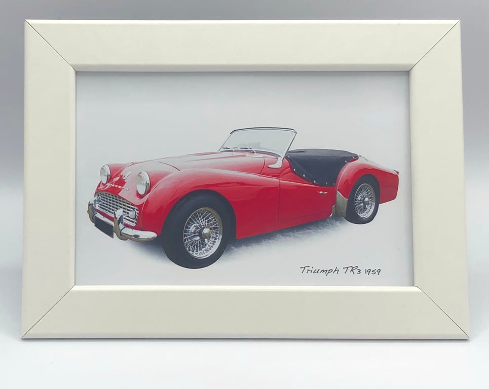 Triumph TR3 1959 - 4x6" Photograph in a Black or White frame