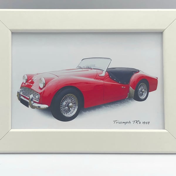 Triumph TR3 1959 - 4x6" Photograph in a Black or White frame