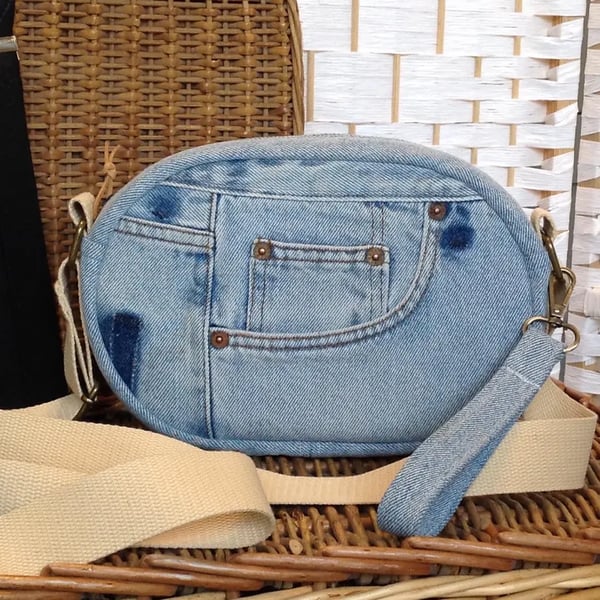 Denim crossbody bag, camera bag