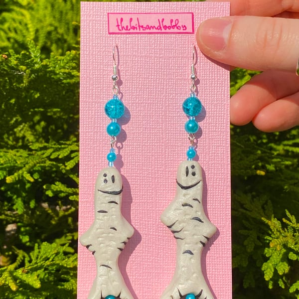 Clay Earrings - 'Plenty of Fish...'