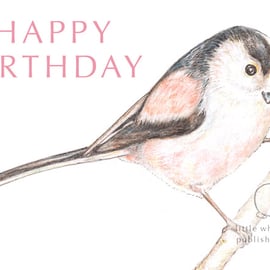 Long-tailed Tit - Birthday Card