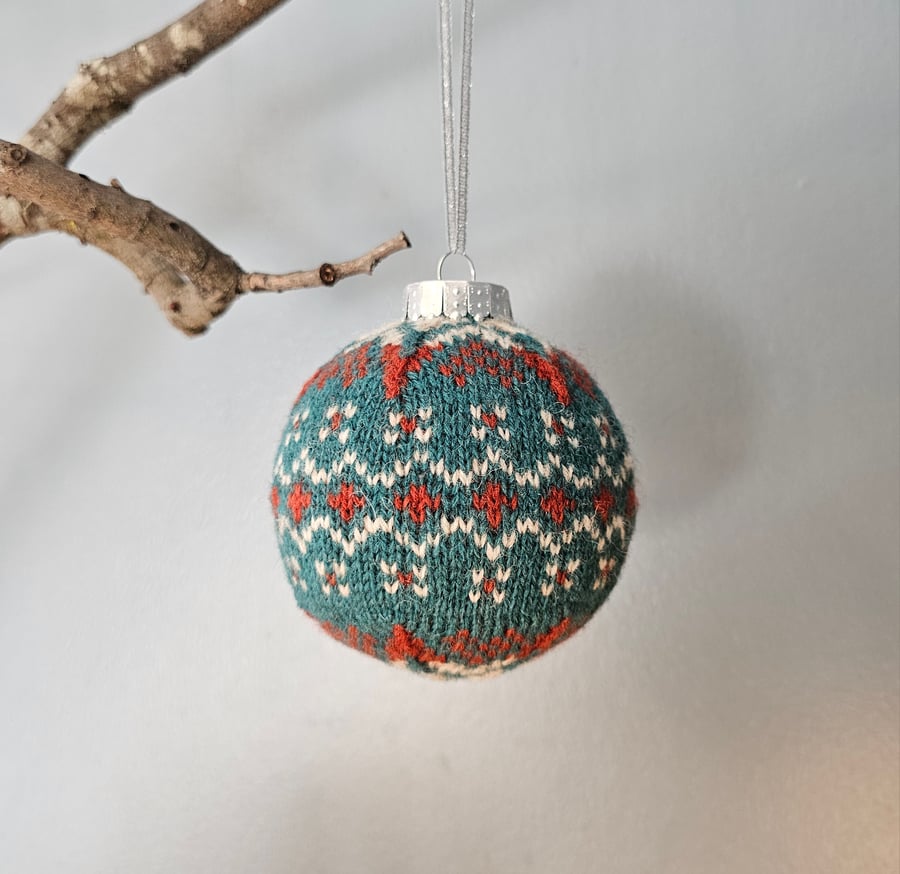 Hand Knit Fair Isle Bauble