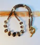 Smoky Quartz Necklace With Yellow Swarovski Crystals - Handmade In Devon - Image 7