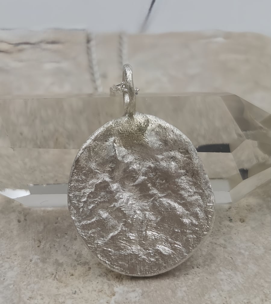 Unique Textured Sterling Silver Pendant