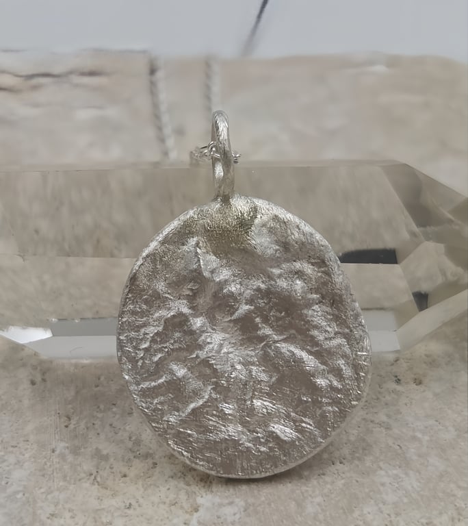 Unique Textured Sterling Silver Pendant