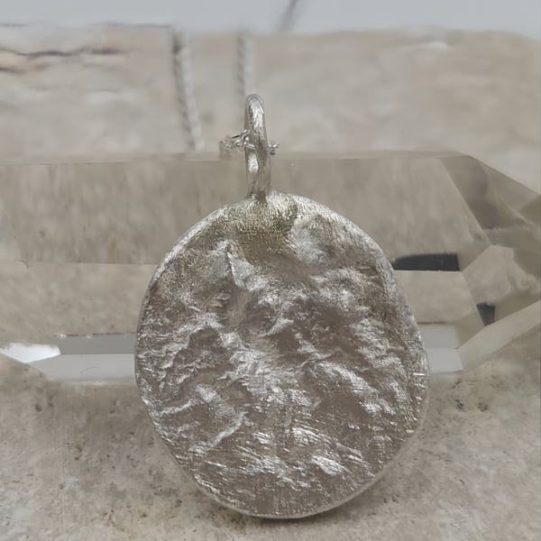 Unique Textured Sterling Silver Pendant