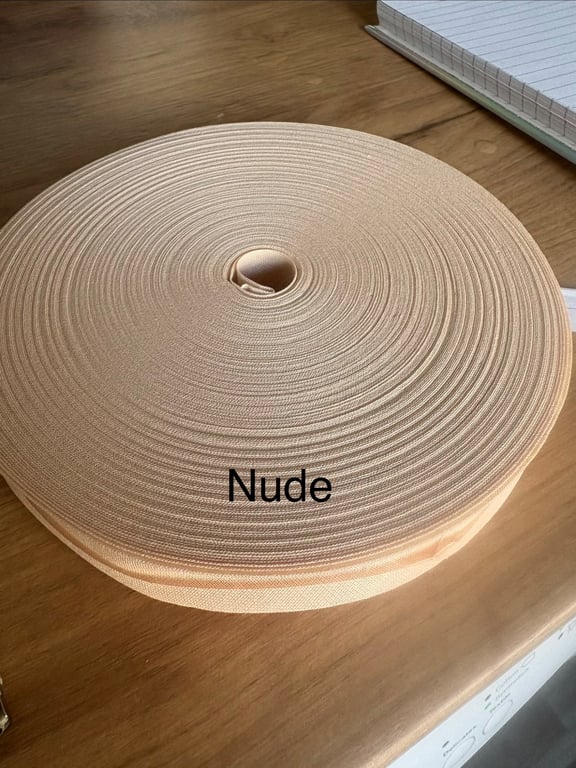 5 meters 1" (25mm) nude cotton bias binding 