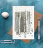 Birch tree bark artist greeting card notelet  plastic free cellophane free