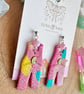 Handmade Funky dungaree Polymer Clay Earrings - Image 2
