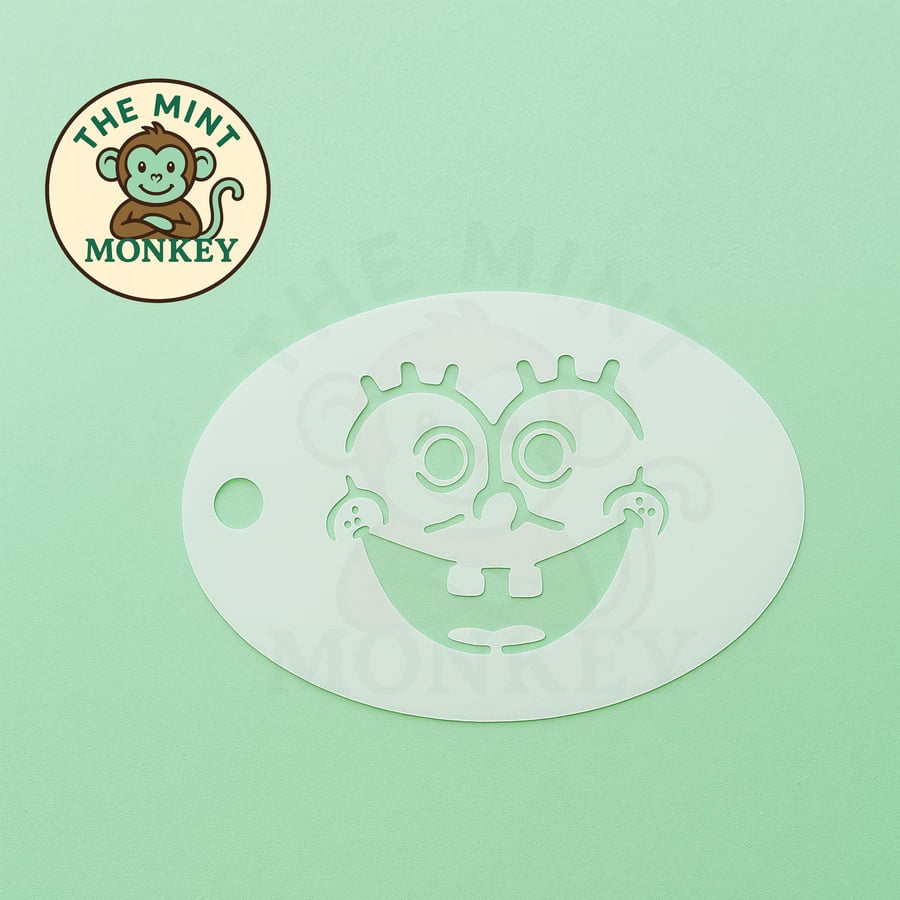 Spongebob - Face Paint Stencil - Kids Party - Reusable - cake decorating - flora