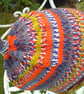 Handknit KNOTTY TOP Merino BEANIE Stripey Jacquard child teen adult small - Image 3