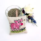 Raggy Pig Linen Lavender Bag 