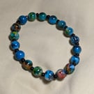 Variegated glass bead bracelet