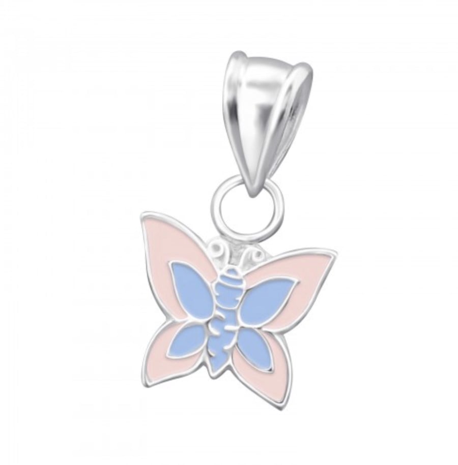 Sterling Silver Painted Butterfly Charm