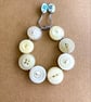 Creamy White Colour Theme - Vintage Button Adjustable Handmade Bracelet
