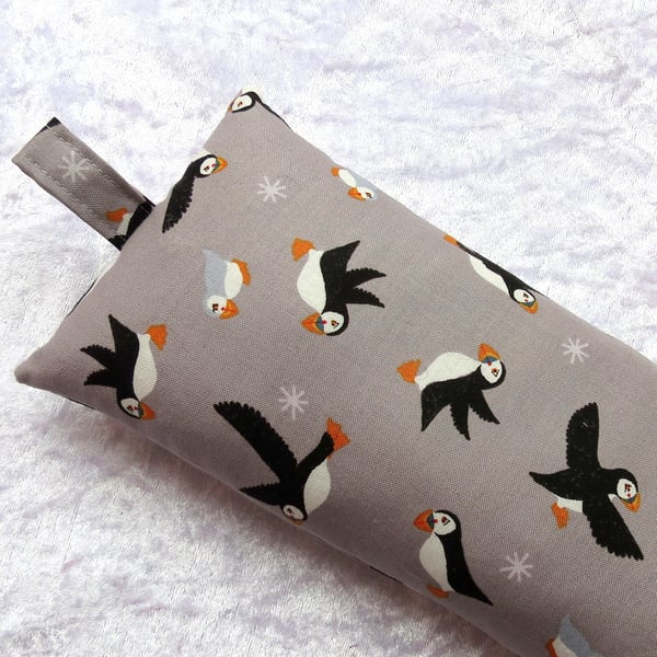 Keyboard wrist support, wrist rest, made from cotton, puffins