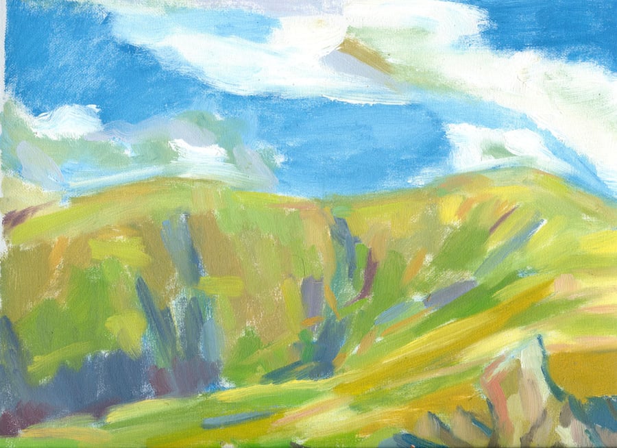 Landscape Painting of Hills: "Howgill Fells, Summer Evening"