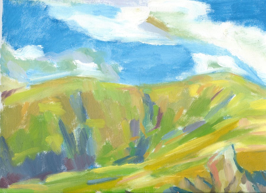Landscape Painting of Hills: "Howgill Fells, Summer Evening"