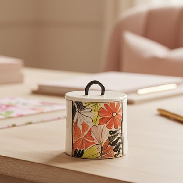 Flowerpower keepsake pot -handmade ceramic