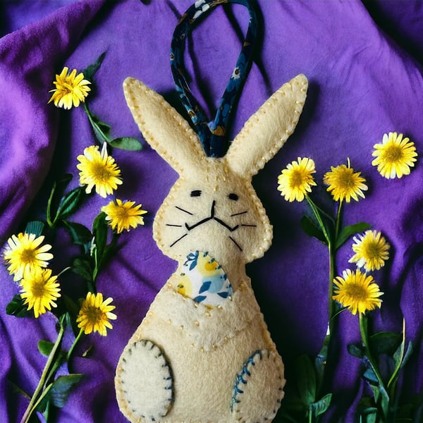 Gender Neutral Christening Gift Baby Girl Baby Boy Felt Rabbit Decoration 