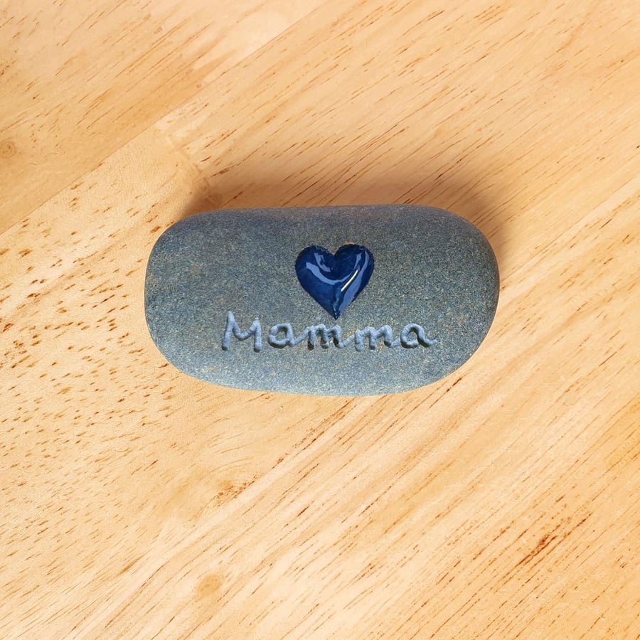 Mother's Day Love Heart Stone, Hand Carved, Thoughtful Gift For Mamma