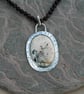 White Buffalo Stone Pendant with Sterling Silver  - Image 2