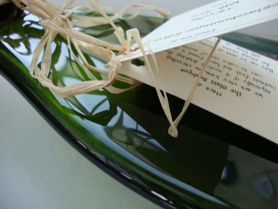 recycled fused glass champagne bottle cheeseboard