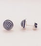 Silver and oxidised stud earrings - Image 1