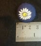 5 White Daisy Buttons Silk Handcrafteds Upcycled 25mm2 Hole Back  - Image 2