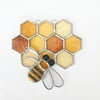 Bee on Honeycomb Stained Glass Suncatcher - Handmade Hanging Decoration