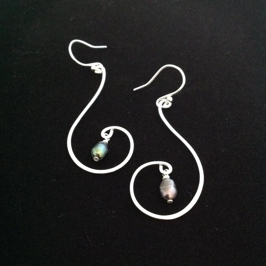 Silver loop earrings