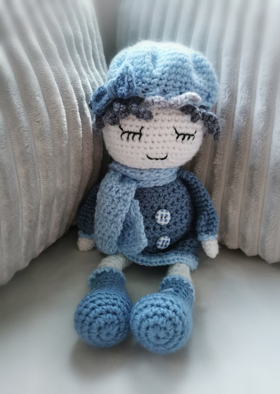 Crocheted Sleeping Grandma Ornament 