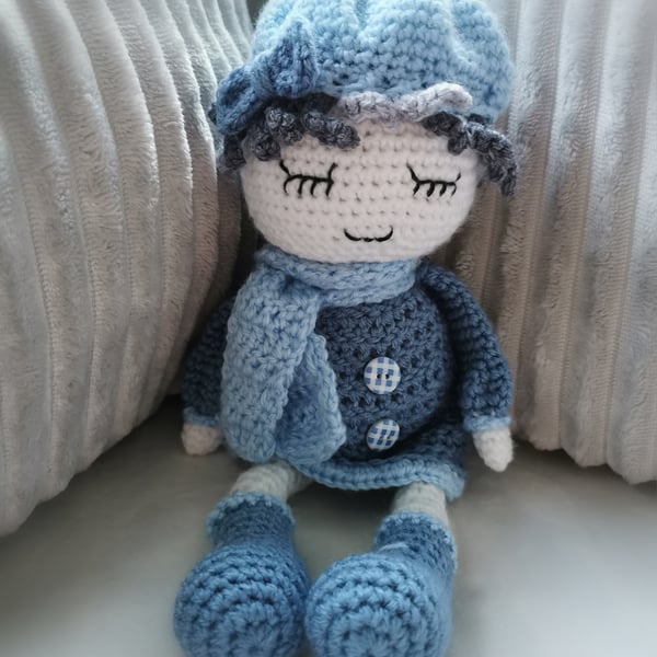 Crocheted Sleeping Grandma Ornament 