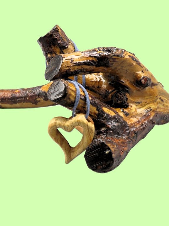 Yew & Beech Pierced Heart pendant. SKU-N03