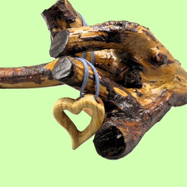 Yew & Beech Pierced Heart pendant. SKU-N03