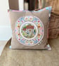 Summer - rescued cross stitch and patchwork cushion