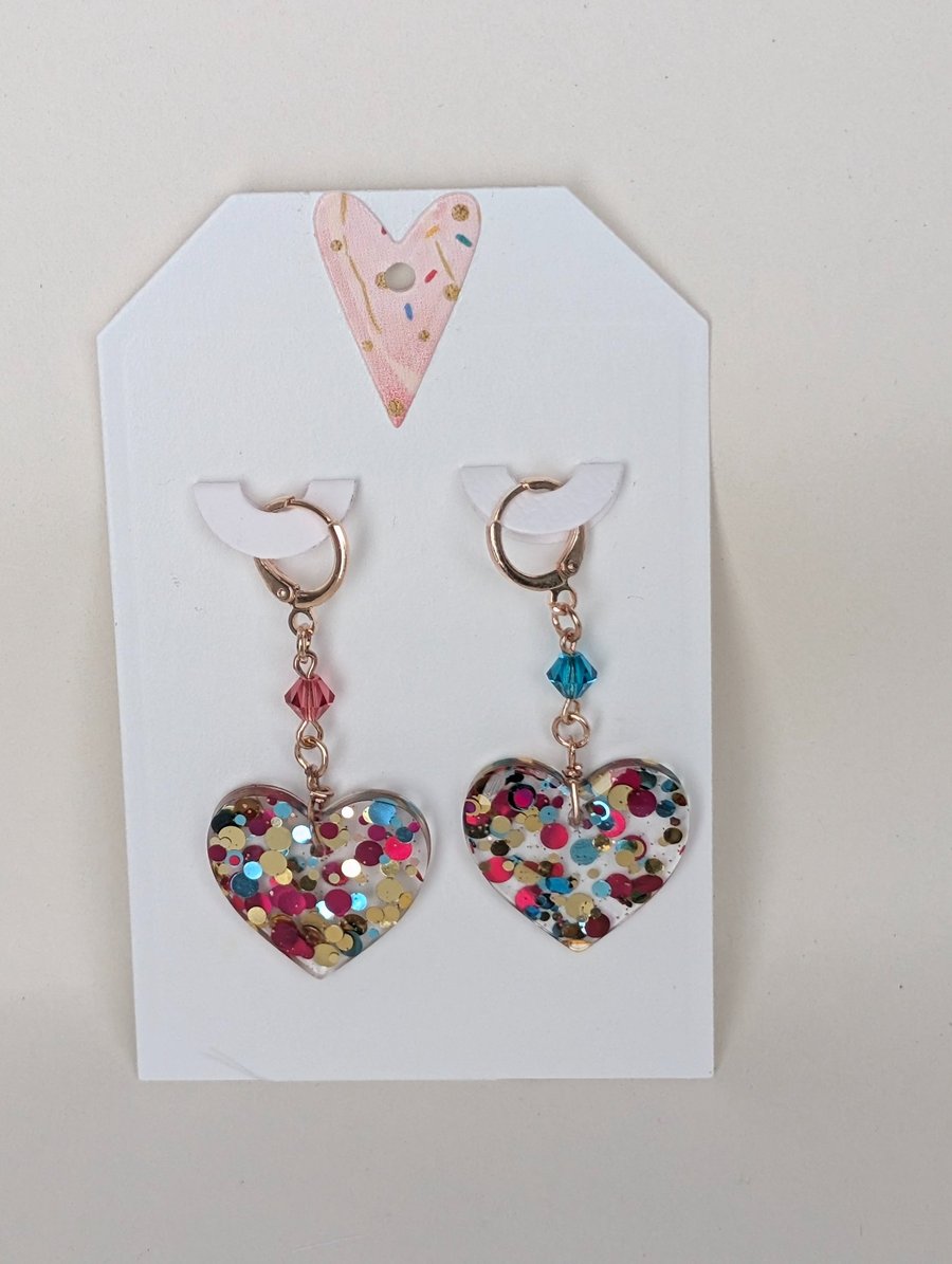 Heart Shaped Resin Earrings