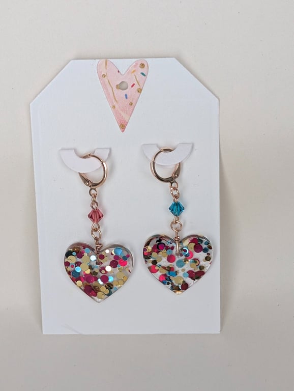 Heart Shaped Resin Earrings