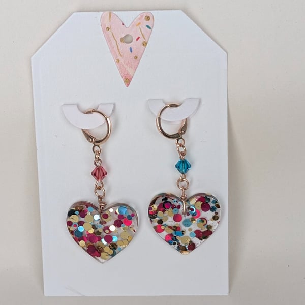Heart Shaped Resin Earrings